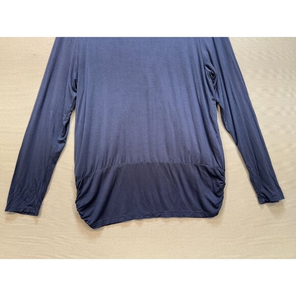 Knox Rose Womens Wrap Surplice Blouse Top Size L Blue Floral Embroidered Boho - Picture 13 of 13